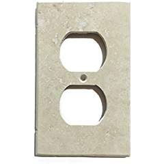 Ivory Light Travertine Switch Plate Cover (SINGLE DUPLEX) - Tilefornia