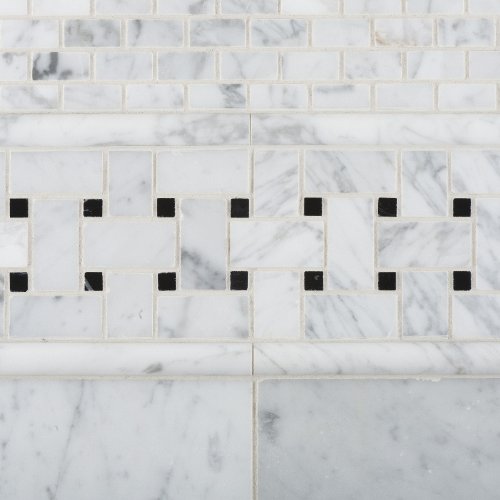 Carrara White Marble Polished Baby Brick Mosaic Tile - Box of 5 sq. ft. - Tilefornia