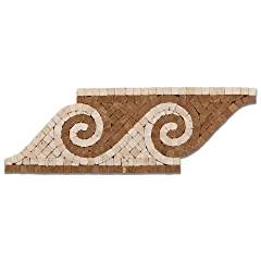 Noce & Ivory Travertine Wave Tumbled Border / Listello - Lot of 50 Pcs. - Tilefornia