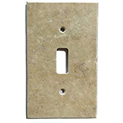 Light Walnut Travertine Switch Plate Cover (SINGLE TOGGLE) - Tilefornia