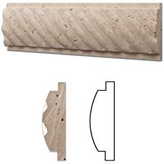 Ivory Travertine Honed 3 1/2 X 12 Ritz Trim - Standard Quality - BOX of 5 PCS - Tilefornia