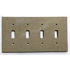 Turkish Walnut Travertine Real Stone Switch Plate Cover, Honed-4 TOGGLE - Tilefornia