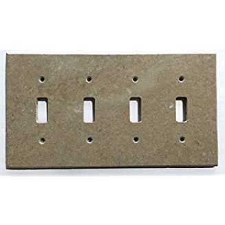 Turkish Walnut Travertine Real Stone Switch Plate Cover, Honed-4 TOGGLE - Tilefornia