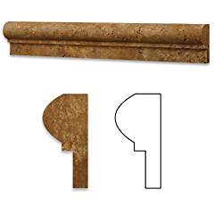 Saffron Travertine Honed 2 X 12 OG-1 Chair Rail Liner Trim - Box of 50 pcs. - Tilefornia