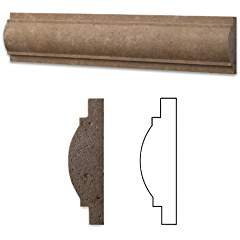 Noce Travertine Honed 3 X 12 Arch / Baldwin Trim Molding - 4" Sample - Tilefornia