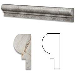 Silverado Gray (Silver Clouds) 2" X 12" Marble Honed Chair Rail OG-1 - Box of 5 pcs. - Tilefornia
