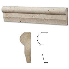 Ivory Travertine Honed 2 1/2 X 12 Cornice Molding Liner Trim - 4" Sample - Tilefornia