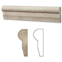 Ivory Travertine Honed 2 1/2 X 12 Cornice Molding Liner Trim - Box of 5 pcs. - Tilefornia