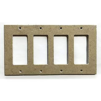 Turkish Walnut Travertine Real Stone Switch Plate Cover, Honed-4 ROCKER - Tilefornia