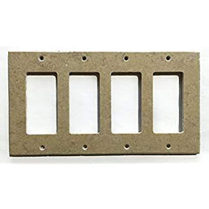 Turkish Walnut Travertine Real Stone Switch Plate Cover, Honed-4 ROCKER - Tilefornia