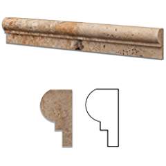 Rustic Gold Travertine Honed 2 X 12 OG-1 Chair Rail Molding - Standard Quality - BOX of 15 PCS - Tilefornia