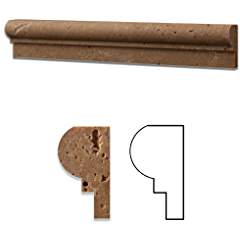 Noce Travertine Honed 2 3/4 X 12 Laguna Molding Liner Trim - Box of 5 pcs. - Tilefornia