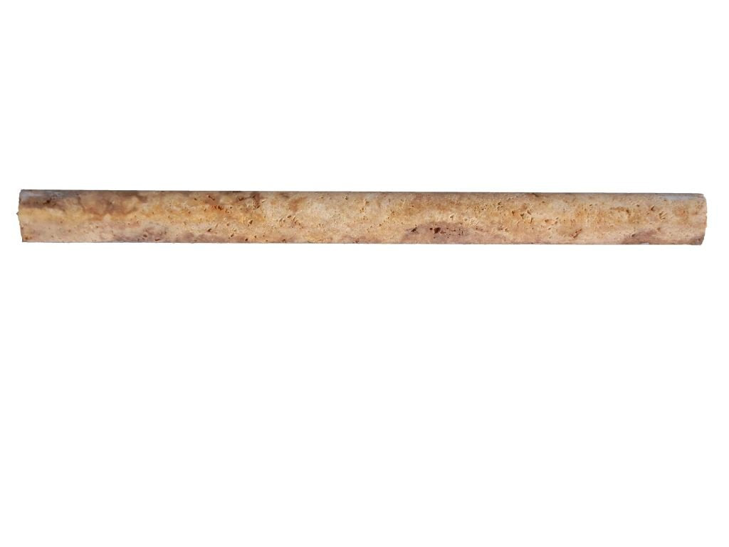 Gold Yellow travertine pencil liner bullnose 3/4" X 12" - Tilefornia