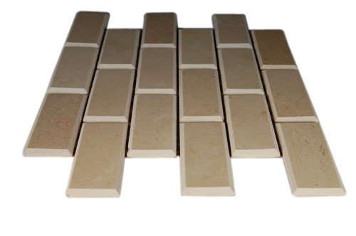 Crema Marfil 2X4 Beveled Marble Mosaic Tiles - Tilefornia