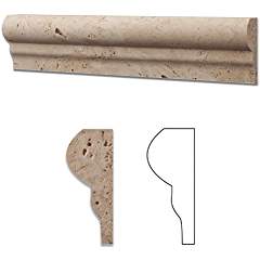 Ivory Travertine Honed 2 1/2 X 12 Zarmos Molding - Standard Quality - BOX of 10 PCS - Tilefornia