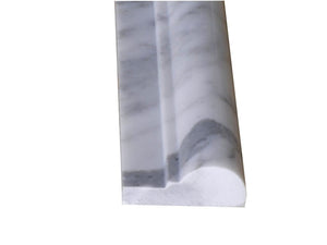Carrara White chair rail polished 2x12 - Tilefornia