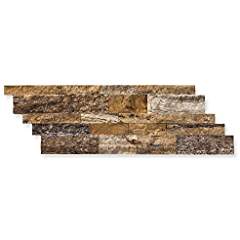 Mystic Travertine 7 X 20 Stacked Ledger Wall Panel Tile, Split-faced (75 PCS.) - Tilefornia