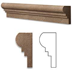 Noce 2 1/2 X 12 Travertine Chair Rail OGEE-2 Molding - Tilefornia