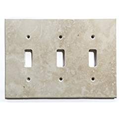 Ivory Light Travertine Switch Plate Cover (3 TOGGLE) - Tilefornia