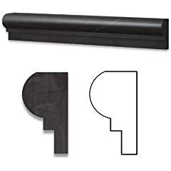Taurus Black 2" X 12" Marble Polished Chair Rail OG-1 - Box of 5 pcs. - Tilefornia