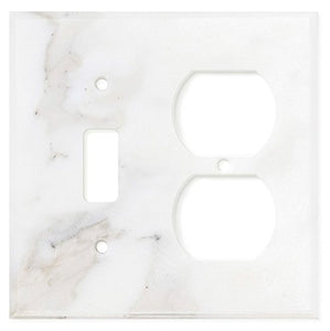 Italian Calacatta Gold Marble Switch Plate Cover, Polished (TOGGLE DUPLEX) - Tilefornia