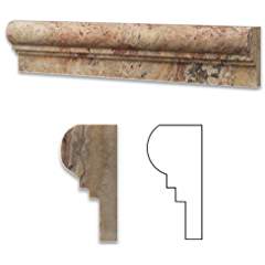 Scabos Travertine Honed 2 1/2 X 12 OG-2 Chair Rail Liner Trim - Box of 50 pcs. - Tilefornia