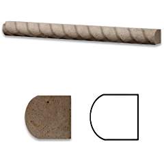 Ivory Medium Travertine Honed 1 X 12 Rope Liner Trim Molding - 4" Sample - Tilefornia