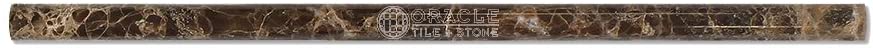Emperador Dark Spanish Marble 1/2 X 12 Pencil Liner Trim Molding, Polished - Tilefornia