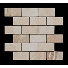 Romano 2X4 Filled and Honed Travertine Brick Mosaic Tile - Tilefornia