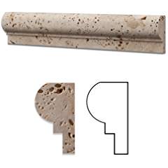 Ivory Travertine Honed 2 1/4 X 12 Palermo Molding - Standard Quality - BOX of 10 PCS - Tilefornia