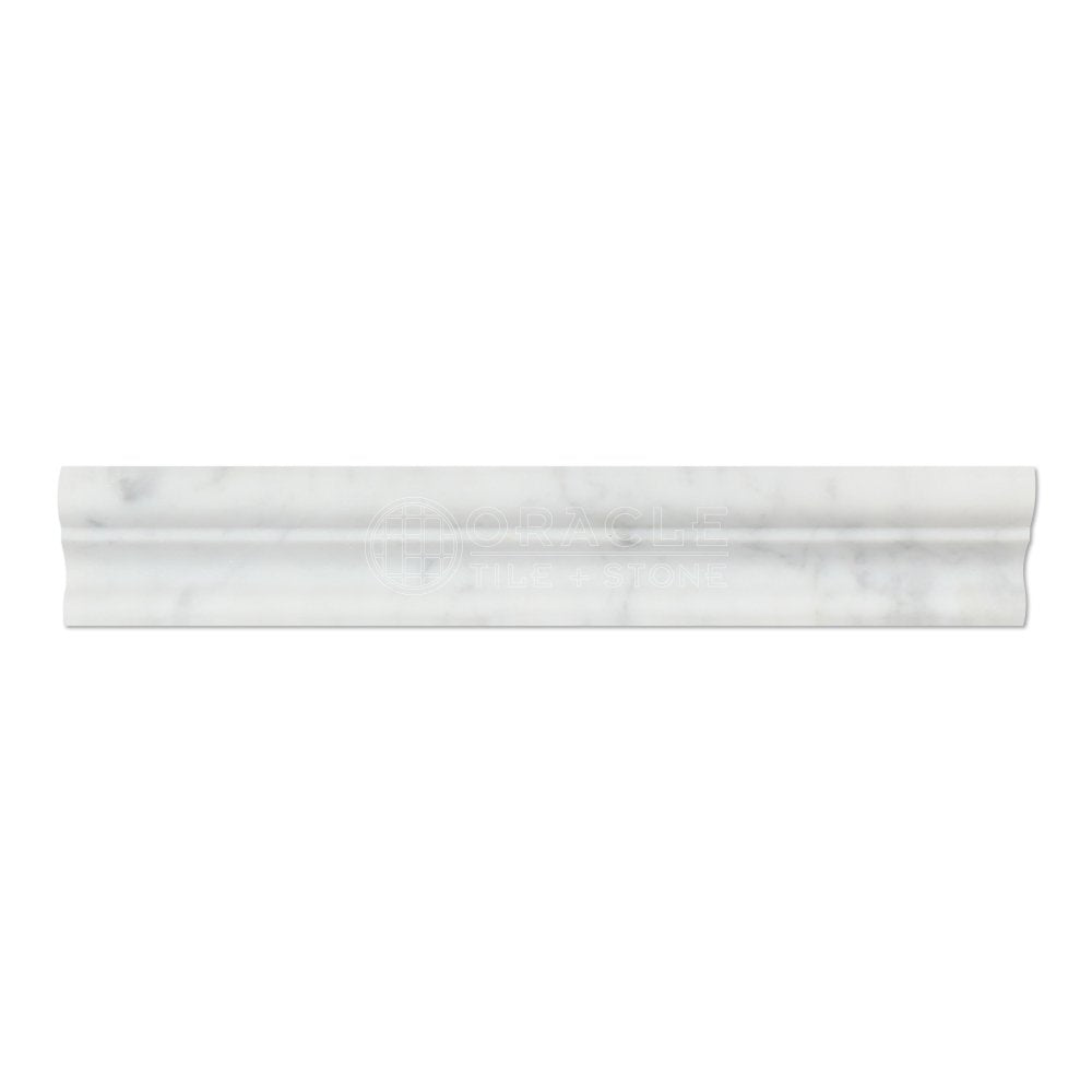 Carrara White Italian (Bianco Carrara) Marble Crown Mercer Molding Trim, Honed - Tilefornia
