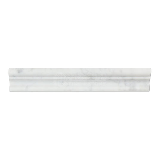 Carrara White Italian (Bianco Carrara) Marble Crown Mercer Molding Trim, Honed - Tilefornia