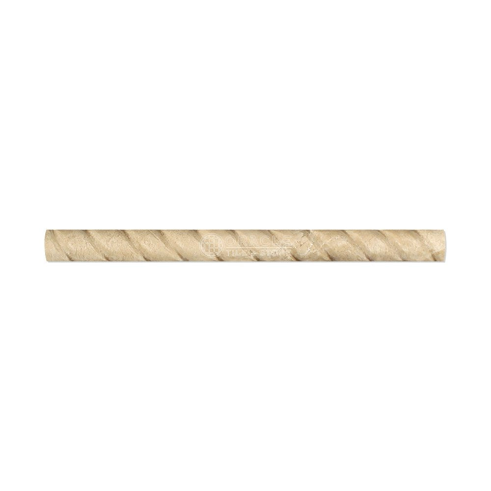 Durango Cream (Paredon) Travertine 1 X 12 Rope Liner, Honed - Tilefornia