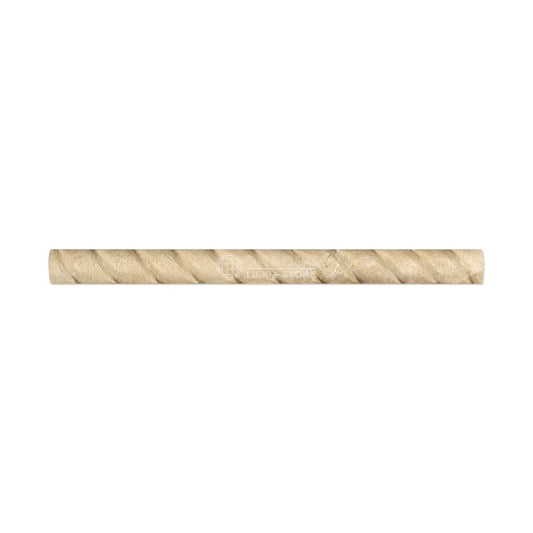 Durango Cream (Paredon) Travertine 1 X 12 Rope Liner, Honed - Tilefornia