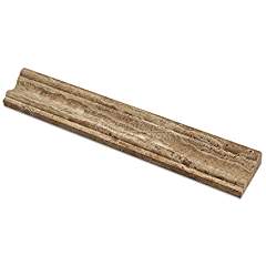 Noce Vein-Cut Travertine Milano Molding Trim, Honed (4" Sample) - Tilefornia