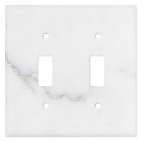 Italian Calacatta Gold Marble Switch Plate Cover, Polished (2 TOGGLE) - Tilefornia