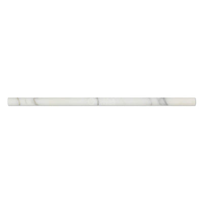 White Calacatta Gold Marble Pencil Tile Trim 1/2x12, Polished