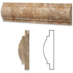 Scabos Travertine Honed 3 X 12 Arch / Baldwin Trim Molding - Box of 50 pcs. - Tilefornia