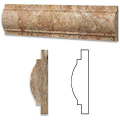 Scabos Travertine Honed 3 X 12 Arch / Baldwin Trim Molding - 4" Sample - Tilefornia