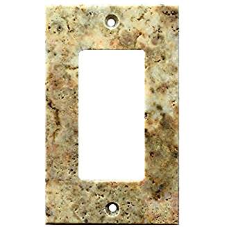 Scabos Travertine single (1-gang) rocker switch plate, honed