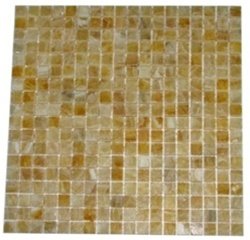 Honey Onyx Polished Mosaic Tiles 4x4 Sample of 5/8 x 5/8 - Tilefornia