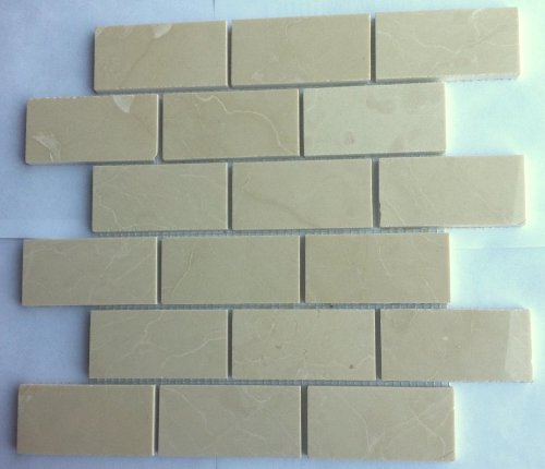 Crema Marfil Marble Subway Polished Tiles 4x4 Small Sample of 2x4 - Tilefornia