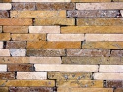 Yellow Beige Noce Travertine 4x4 sample of Strips - Tilefornia