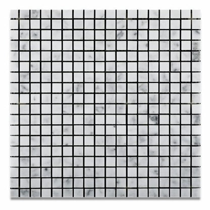 Tilefornia Bianco Carrara White Marble 5/8 X 5/8 Honed Mosaic Tile - Box of 5 sq. ft. - Tilefornia