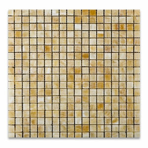 Honey Onyx Polished 5/8" X 5/8" Mosaic Tile (6" X 6" Sample) - Tilefornia