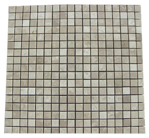 Botticino Beige Marble Polished 5/8 x 5/8 Mosaic Tiles - PACK OF 3 SHEETS - Tilefornia