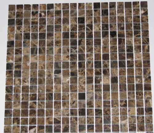 Emperador Marble Polished 5/8 x 5/8 Mosaic Tiles for Backsplash, Shower Walls, Bathroom Floors - Tilefornia
