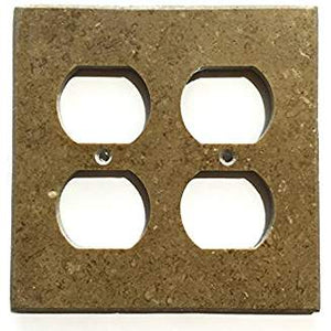 Turkish Noche Travertine Real Stone Switch Plate Cover, Honed-2 DUPLEX - Tilefornia