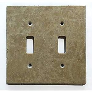 Turkish Walnut Travertine Real Stone Switch Plate Cover, Honed-2 TOGGLE - Tilefornia