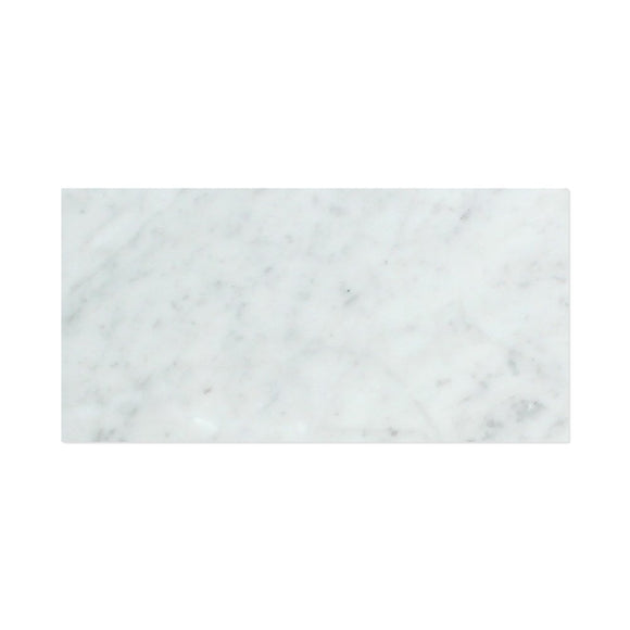 Carrara White Italian (Bianco Carrara) Marble 3 X 6 Subway Brick Field Tile, Polished - Tilefornia